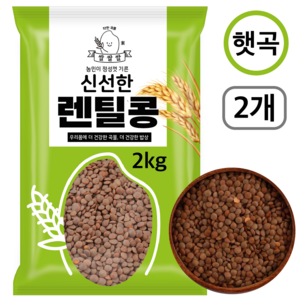 [쌀쌀쌀] 캐나다산 햇 브라운 렌틸콩, 2개, 2kg