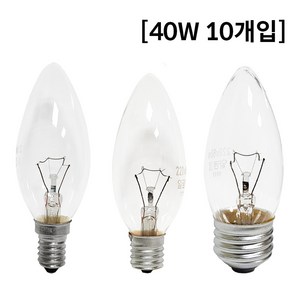 일광 촛대구 투명 40w 10개입, E17, 1개