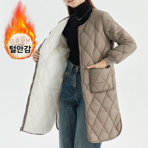 Modern Fashion 여성 루즈핏 매직 기모 롱 자켓 겨울 패딩 D14