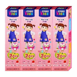 [브랜드정품] 애경 2080 어린이 치약 키즈치약 콩순이 딸기향(3~5세) 4개, 80g