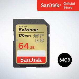 샌디스크코리아 공식인증정품 SD메모리 SDHC Extreme 익스트림 SDXV2 64GB, 1개