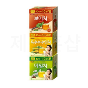 담터 티백 침출차 세트 50T 3종(보이차 메밀차 옥수수수염차), 50개입, 3개