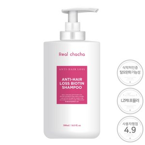 리얼차차 안티헤어로스 비오틴 탈모완화 샴푸 500ml 탈모예방 정수리냄새 해결, 1개, 리얼차차 바이오틴 탈모완화 샴푸 1개