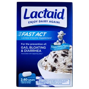 Lactaid Fast Act Lactase Enzyme 락트에이드 패스트 액트 락타아제 엔자임 120정, 1개