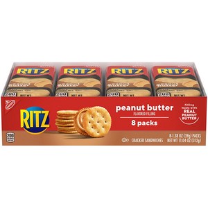 [미국직배송]리츠 피넛 버터 샌드위치 크래커 (8팩x38g) RITZ Peanut Butte Sandwich Cackes, 8개, 38g