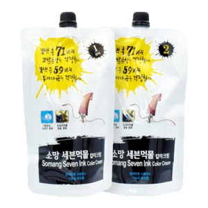 소망 세븐먹물 컬러크림 염색약 (1제+2제) 각 400ml, 쿠퍼 갈색, 1개