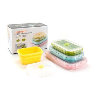 카페로메오 실리콘 밥팩 접이식 용기 4종, 1개, 350ml + 500ml + 800ml + 1.2L