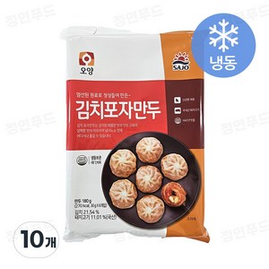 [정연푸드] 사조오양 김치 포자만두 (PC방 간식 야식 전자레인지 간편조리), 180g, 10개