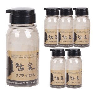 참숯 간장병 조미료병 양념통, 6개, 250ml