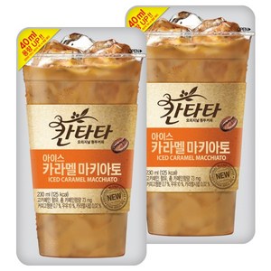 칸타타 아이스 카라멜마끼아또 파우치, 190ml, 10개