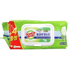 3M 스카치브라이트 물걸레 청소포 더블액션 플러스 대형 리필 20매+4매, 2개