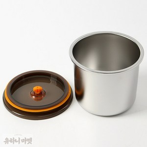 유하니마켓 원형 스텐 밀폐용기(900ML) 스테인리스반찬통