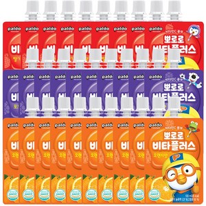 뽀로로 비타플러스 딸기10개 + 포도 10개 + 오렌지 10개, 100ml, 30개