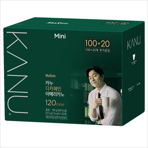 맥심 카누 디카페인 아메리카노 미니 120T(100T+20T), 0.9g, 120개입, 1개