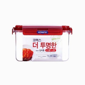 DN25974 코멕스 더투명한 김치통 정사각 1.8L 핸들형 밀폐용기, 1개