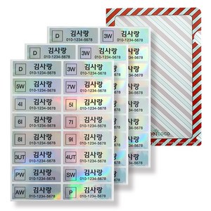 네임코코 골프채용 골프클럽용 골프 네임스티커, 50G-골프채홀로그램 기본그림