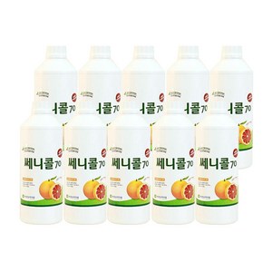 (주)한손하이젠 쎄니콜 70 살균소독제 인체무해 발효알콜, 1L, 10개