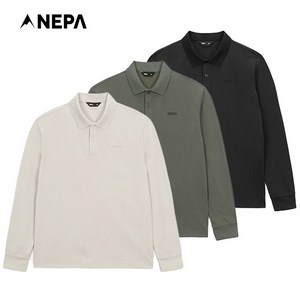 네파_NEPA_남성 간절기 베이직한 디자인으로 범용적으로 착용하기에 용이한 제품 - 톤온톤의 심플한 자수 로고 포인트 코나두 폴로 티셔츠_7K55243