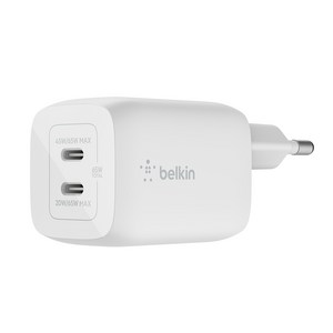 벨킨 65W 듀얼 USB-C타입 PD 3.0 PPS GaN 고속 충전기 WCH013kr, 화이트, 1개