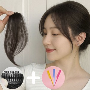 재이로이 옆머리 가발 사이드뱅 한쌍, 1개, 다크브라운