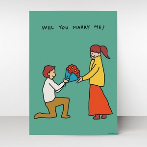 뚜뚜아트 가족 포스터 신혼집 아기방 아이방 인테리어 그림 감성 포스터, 01. will you marry me