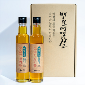 고소한 참기름 국내산 참깨 100% 참기름 저온압착 매헌생명창고 [충남 예산], 1개, 250ml