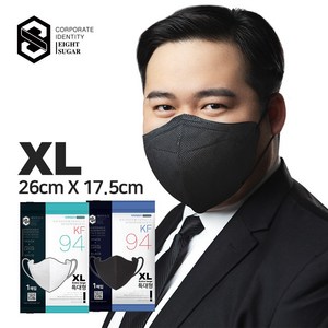 울트라빅 국내산 KF94 새부리형 XXXL 특대형 마스크, 특대형(XL) 블랙, 100개