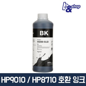 HP9010 HP8710 HP8610 HP7740 HP7720 프린터 호환 무한 리필 잉크테크 잉크, H6088 검정색 안료(PIG) 1L, 1개