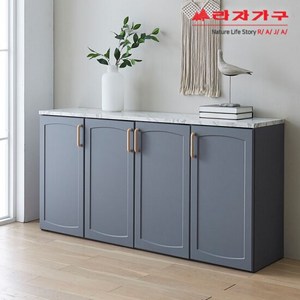 라자가구 비바 고메 1600 주방수납장 LNK007, 색상:화이트+오크