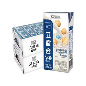 [건국우유] 고칼슘 검은콩깨두유 190ml 48팩, 48개
