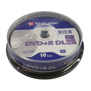 버바팀 Verbatim CD-R / DVD-R / RW / DL / 700MB 4.7GB 8.5GB 25GB 50GB 블루레이, DVD+DL 8.5GB 10p CAKE  8X, 1개