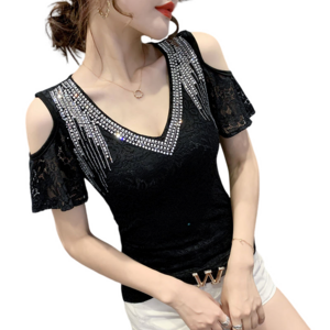라인댄스복 스포츠댄스복 여성 상의 연습복 반팔 티셔츠 뉴타임즈 Women's T-shit