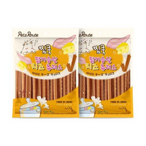 펫츠루트 찜쿡 츄러스 반려견 간식 400g, 닭가슴살 + 치즈 츄러스 혼합맛, 6개