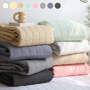 코니크 시원한 시어서커 고정밴드 여름 침대패드 이불패드8COLOR, 모노 블루