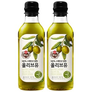 백설 압착올리브유, 500ml, 2개