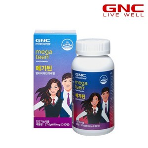 GNC 메가틴 멀티비타민 미네랄, 90정, 57.6g, 58.4ml, 1개