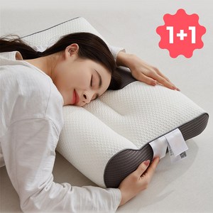 슬립포어 1+1 푹신한 기능성 경추 수면 베개, 2개