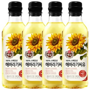 백설 해바라기씨유 500ml, 4개