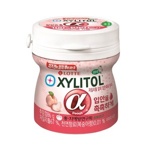 롯데자일리톨 알파 입안촉촉 피치 용기, 86g, 1개