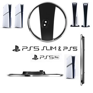 PS5 프로 및 PS5 슬림 디지털/디스크 수직스탠드 크롬 실버 고급형 /플스5 오리지널 디지털/디스크 / PS5 PRO 모두 공용 사용가능, 1개, PS5/PS5슬림/PS5PRO 공용 수직스탠드-크롬실버, 블랙