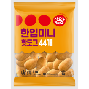 식자재왕 미니 핫도그 23g x 44개입, 4개, 1kg