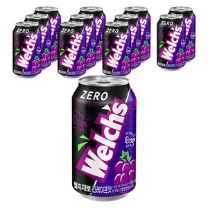 웰치스 제로 그레이프맛, 355ml, 12개