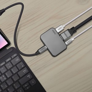 이메이션 3in1 케이블 분리형 USB-C 3포트 멀티포트 허브 HDMI 4K 60Hz 지원 덱스지원 아이폰미러링 IMHU100