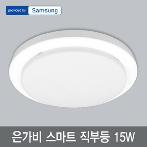 은가비 LED 원형 직부등 유백(스마트)커버 15W 삼성칩 화이트, 주광색, 1개