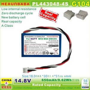 G104 14.8V 650mAh 리튬 이온 배터리 창 청소 로봇 PL443048-4S HUTT W55 W66 DDC55 14.8볼트, 1개입, 1개