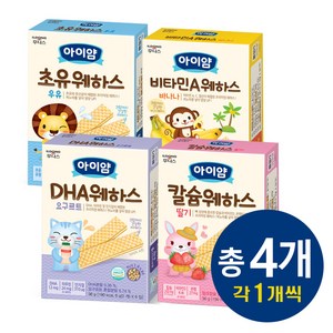 일동후디스 바나나웨하스 유아과자 36g, [딸기+우유+요구르트+바나나], 4개, 딸기+우유+요구르트+바나나