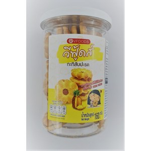 킹푸드 태국과자 코코넛 파인애플 비스킷 160G X 1EA Thai cookies coconut pineapple biscuit, 150g, 1개