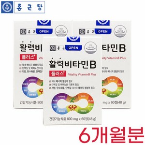 활성 비타민B군 B1 B2 B5 B6 B7 B12 수용성 비군 나이아신 컴플렉스 종합 영양제, 60정, 4개