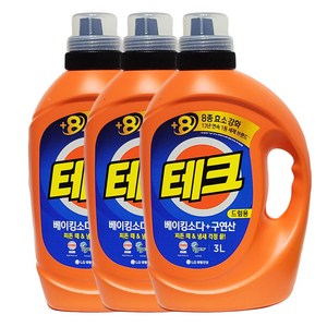 테크 베이킹소다+구연산 액체세제 본품, 3L, 3개