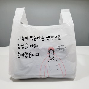 [착한비닐] 인쇄 배달봉투 소 중 대 100매, 1개, 2호, 20L